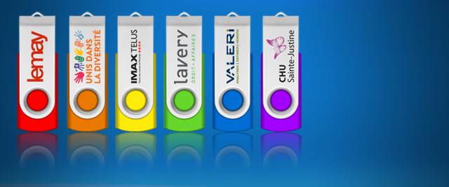 All our USB flash drives can be<br />
												personalized with your logo!